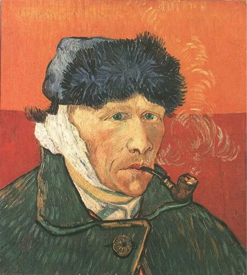 Self-Portrait with Bandaged Ear and Pipe