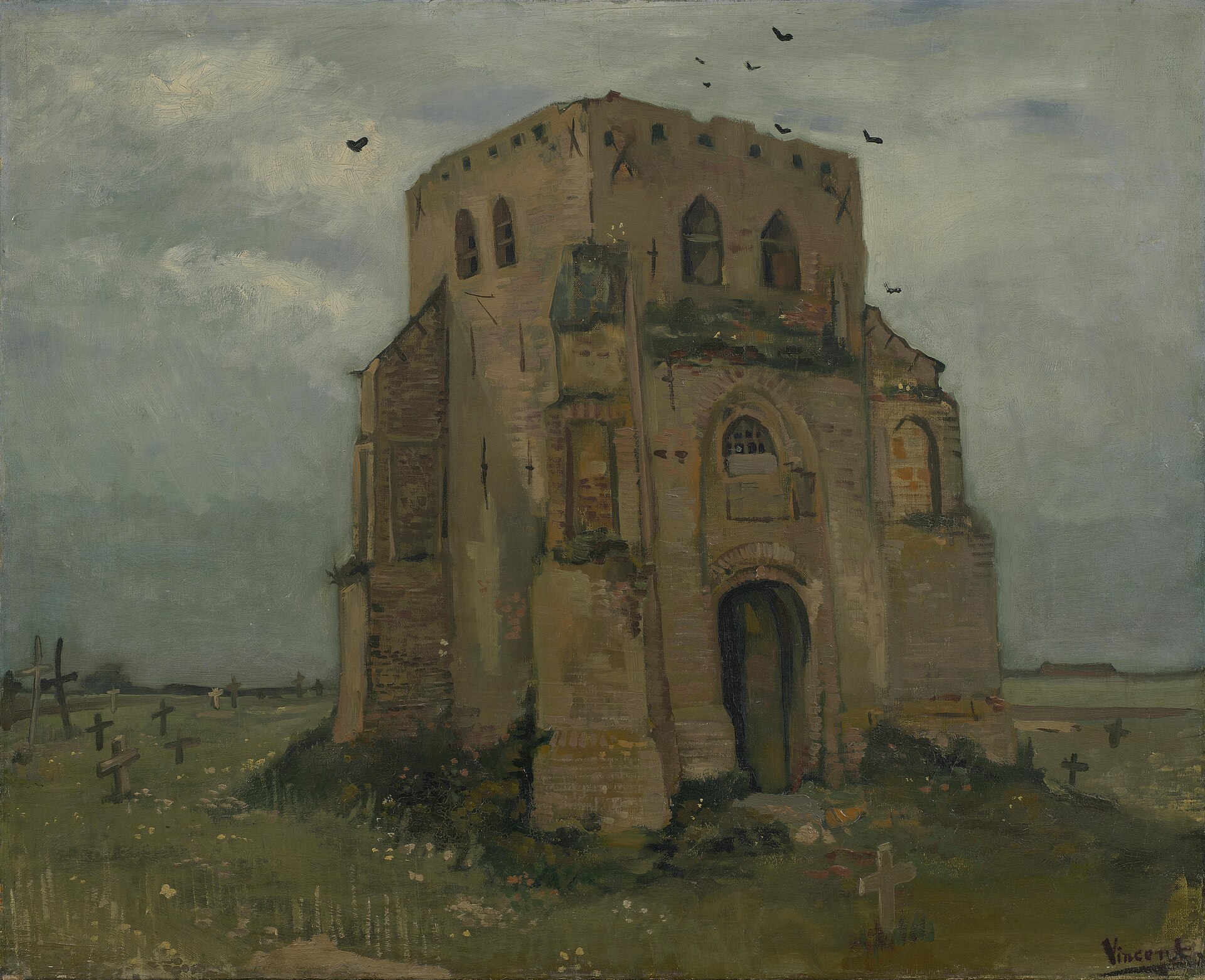 Vincent van Gogh, The Old Church Tower at Nuenen (The Peasants' Churchyard), 1885, Auvers-sur-Oise
