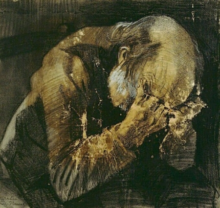 文森特·梵高，《Old Man with Head in Hands (At Eternity's Gate)》，1883，The Hague