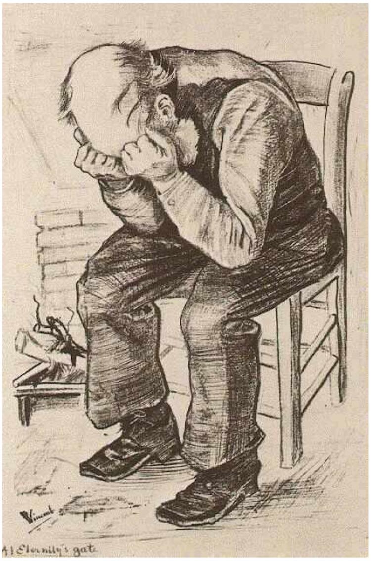 文森特·梵高，《Old Man with Head in Hands》，1882，The Hague