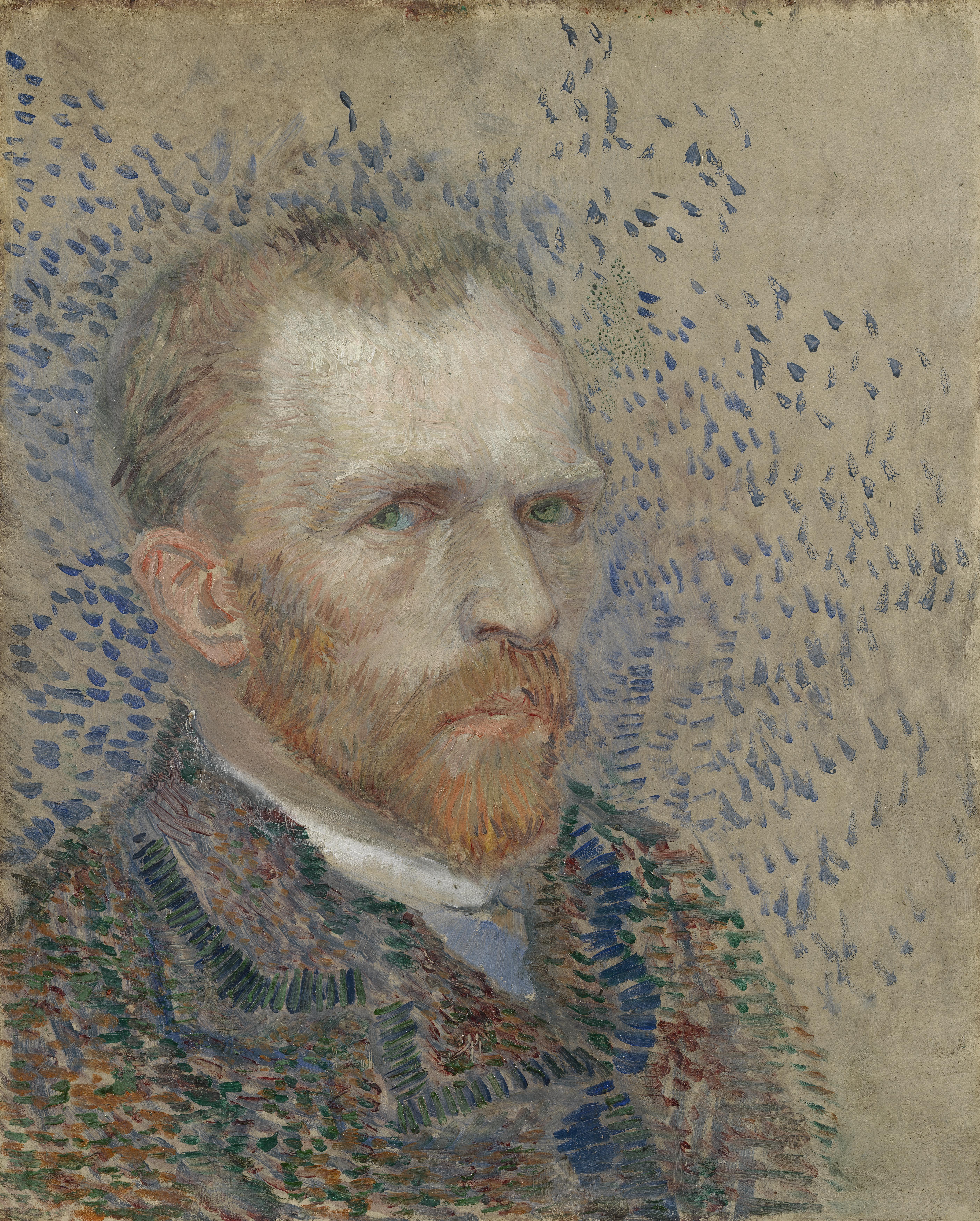 Vincent van Gogh, Self-Portrait (Paris, blue background), 1887