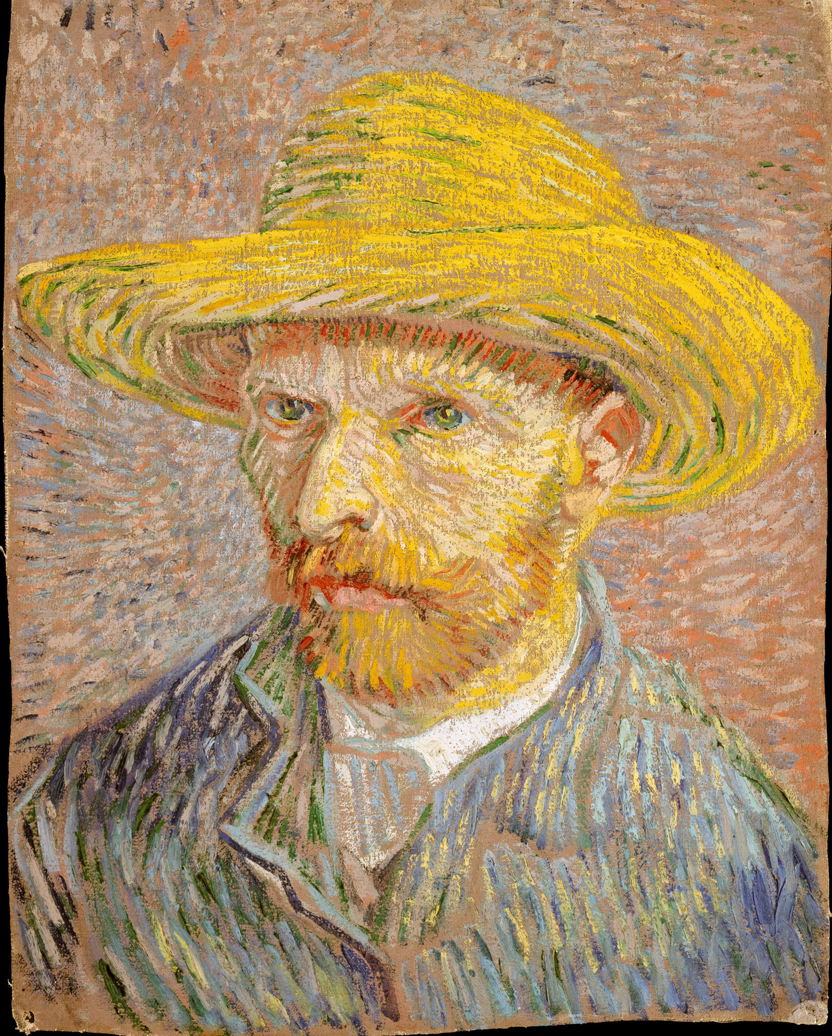 Vincent van Gogh, Self-Portrait (Paris, pointillist background), 1887