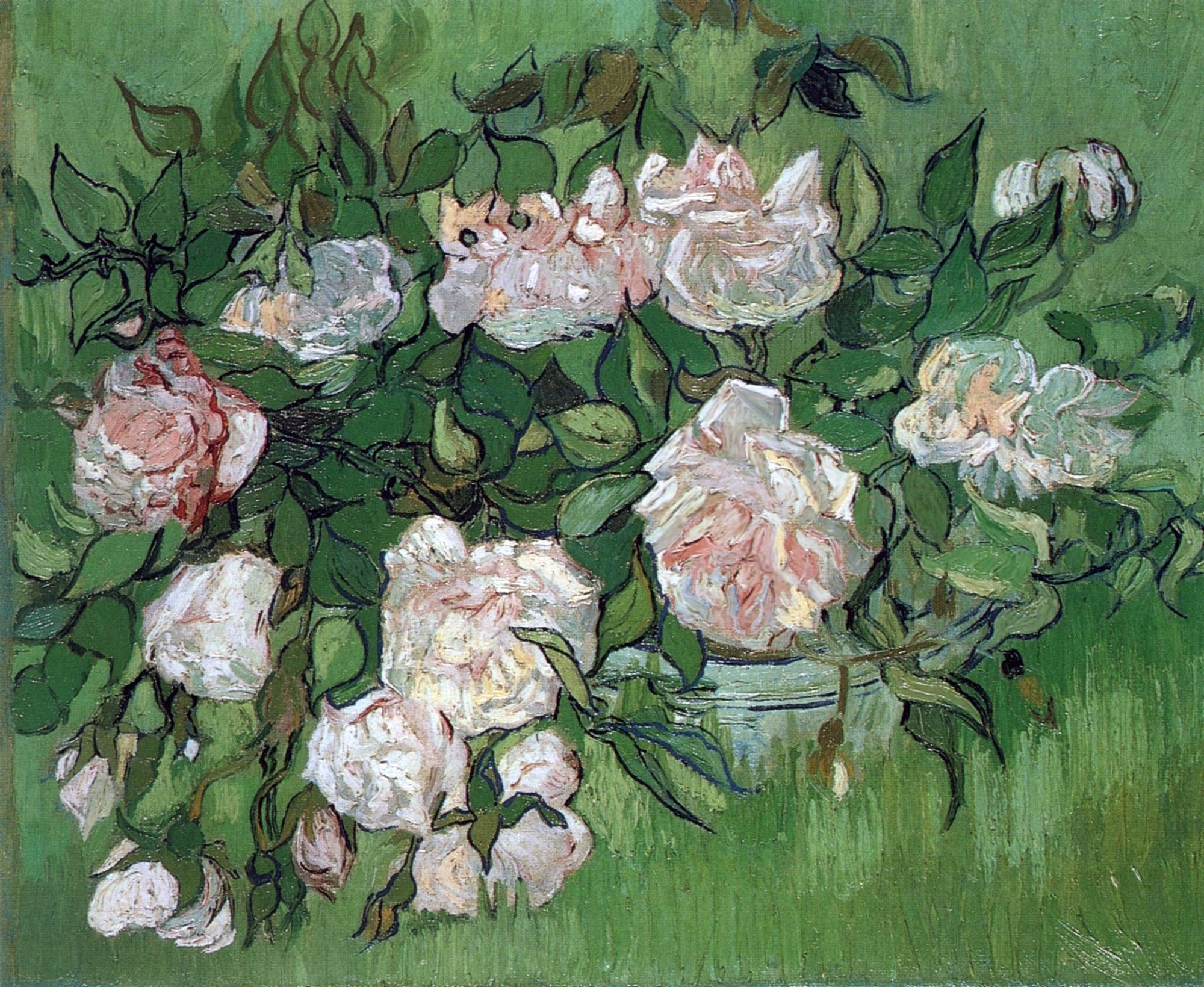 Vincent van Gogh, Pink Roses, 1890, Auvers-sur-Oise