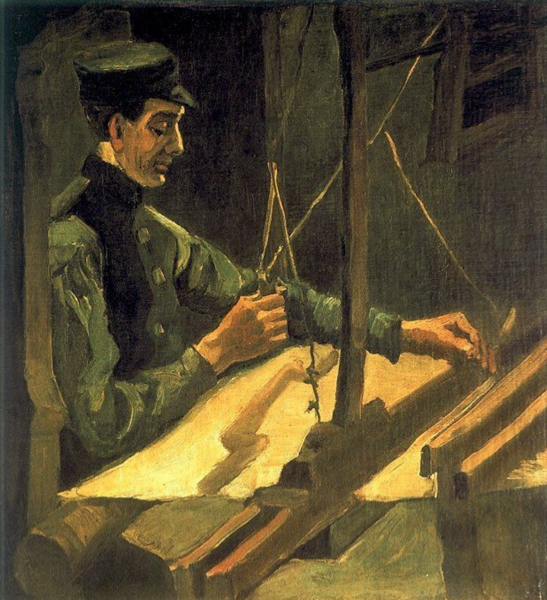 Weaver Facing Right (Half-Figure)